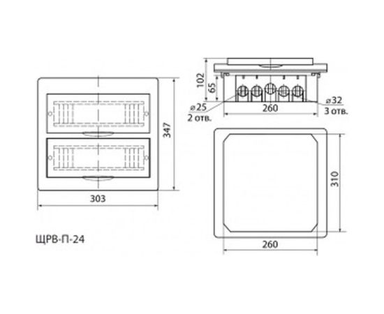 Бокс ЩРВ-П-24 модуля встраиваемый пластик TDM SQ0902-0006 – изображение 2