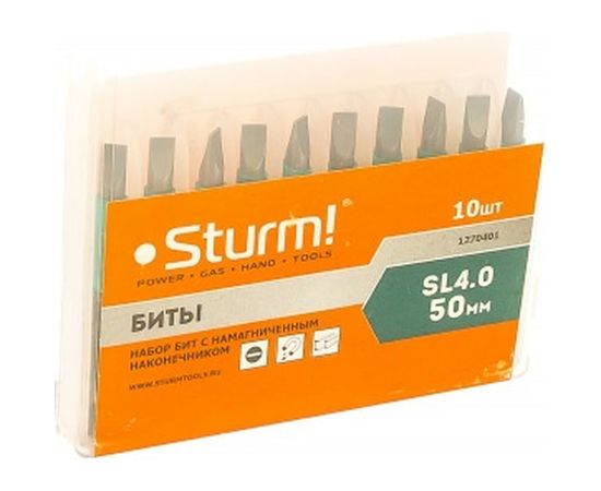 Биты (10 шт; SL4; 50 мм) Sturm 1270401 – изображение 2