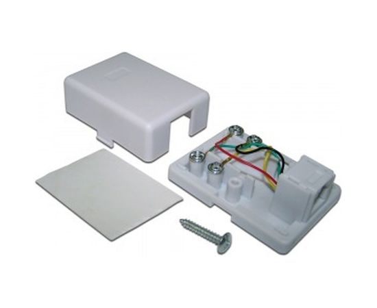 Настенная телефонная розетка TWT 1 порт RJ12, белая, винтовая, SS1-12-WH – изображение 3