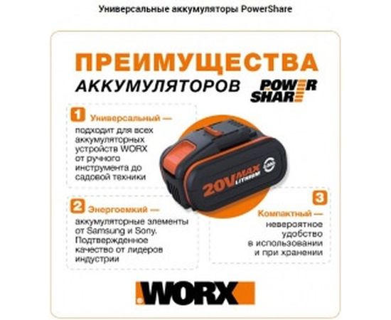 Аккумуляторная угловая шлифмашина WORX WX803 – изображение 9