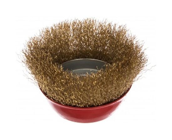Щетка чашка, латунированная витая проволока, мягкая (100 мм; М14) для УШМ Vira 576200 
