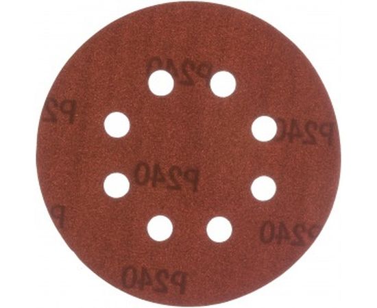 Круги абразивные на ворсовой основе под липучку (5 шт; 125 мм; P240; 8 отв) Vira 558011 