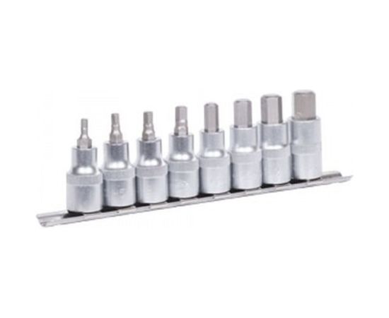 Набор головок вставка HEX 4-14 мм DR1/2", 8 шт., на планке АвтоDело 39841 14793 