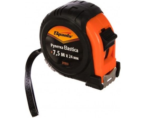 Рулетка Elastica 7.5мх24мм, обрезиненный корпус SPARTA 31313 