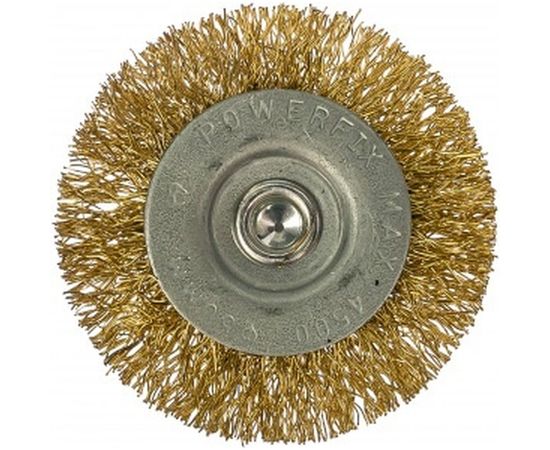 Щетка радиальная плоская, латунированная витая проволока, мягкая, 50 мм для дрели Vira 570050 – изображение 2