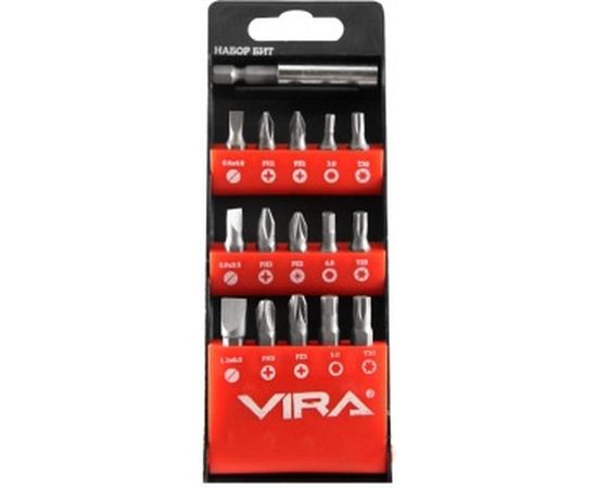 Набор бит 15 шт., с магнитным держателем Vira 554101 – изображение 2