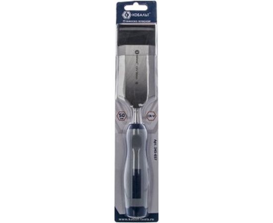 Плоская стамеска 50х140мм, CR-V, двухкомпонентная рукоятка КОБАЛЬТ 245-657 – изображение 3