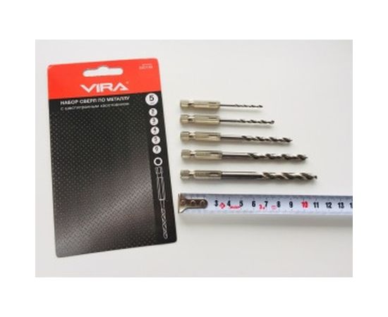 Набор сверл по металлу с шестигранным хвостовиком (5 шт; 2-6 мм) Vira 550109 – изображение 3