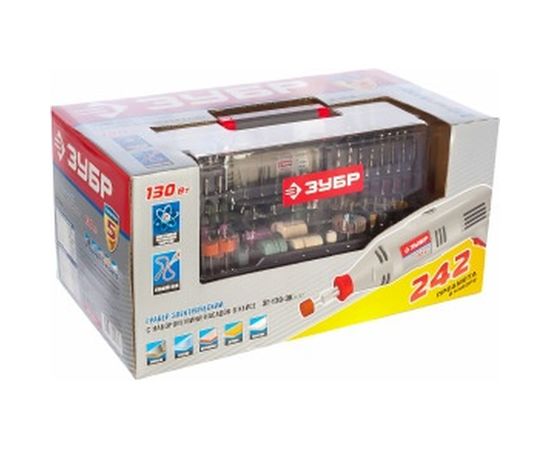 Гравер ЗУБР ЗГ-130ЭК + 242 предмета H242 – изображение 3