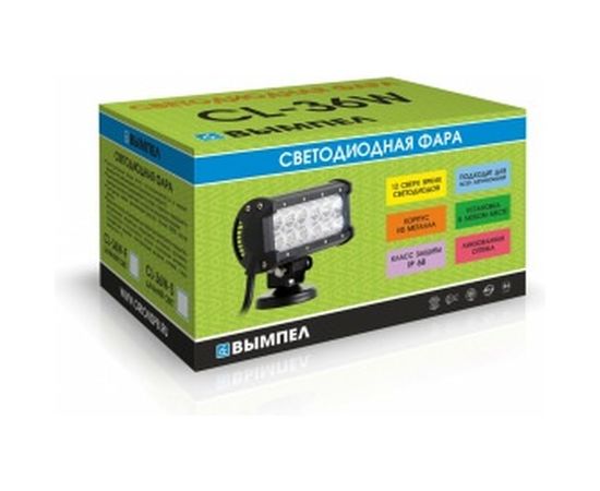 Светодиодная фара Вымпел CL-36W-F, ближний свет, мет. корп. 12 диодов 5187 – изображение 2
