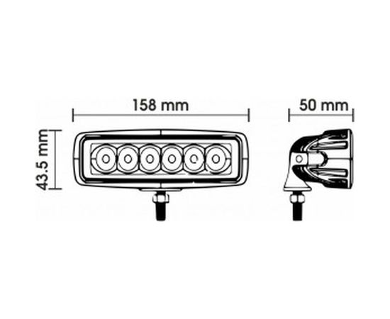 Светодиодная фара Вымпел WL-118BF, ближний свет, мет. корп. 6 диодов 5179 – изображение 2