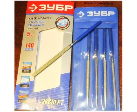 Набор надфилей с алмазным напылением 5 предметов ЗУБР 33386-140-H5 – изображение 3
