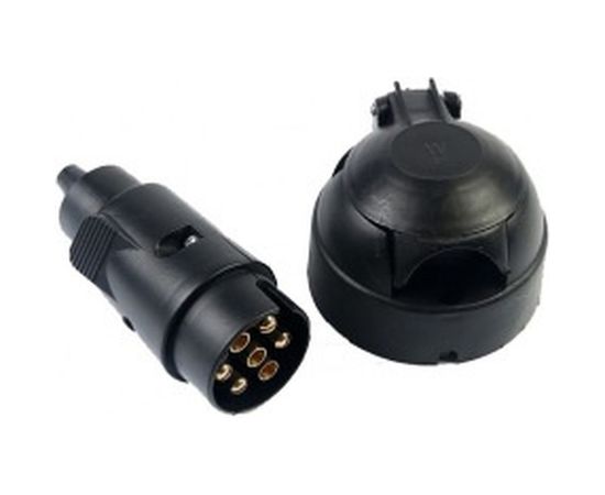 Пластиковый разъем для прицепа в сборе Вымпел 7 контактов, вилка + розетка 5192 