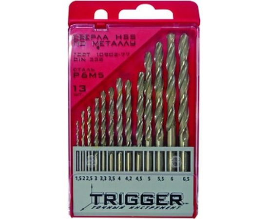 Набор сверл по металлу (13 шт; 1.5-6.5 мм; P6M5) ТРИГГЕР 74341 тов-155651 
