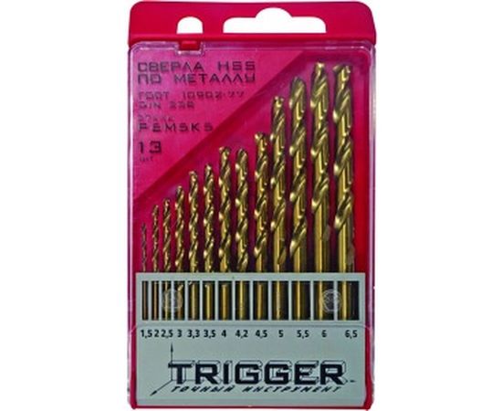 Набор сверл по металлу (13 шт; 1.5-6.5 мм; P6M5K5) ТРИГГЕР 74342 тов-155652 