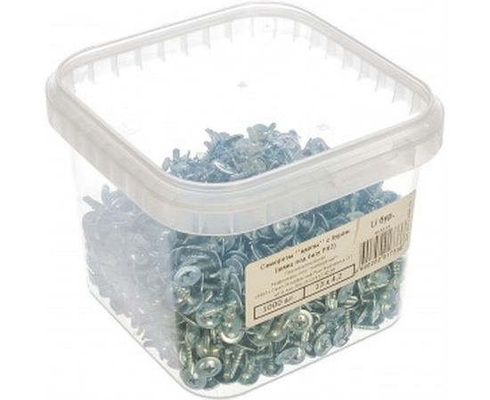 Саморезы клопы с буром ПАРТНЕР 4,2х13мм 1000шт - ведро ФАС 2973 1000 73 – изображение 2