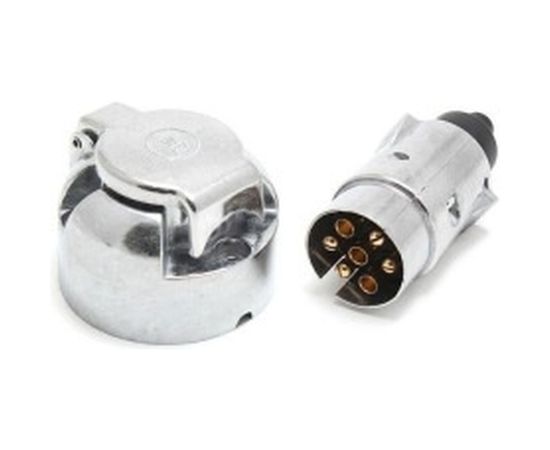 Металлический разъем для прицепа в сборе Вымпел 7 контактов, вилка + розетка 5193 – изображение 2