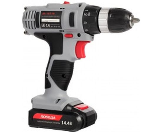 Аккумуляторная дрель-шуруповерт ПОБЕДА ДА-14/2 Ли 180201635 – изображение 3
