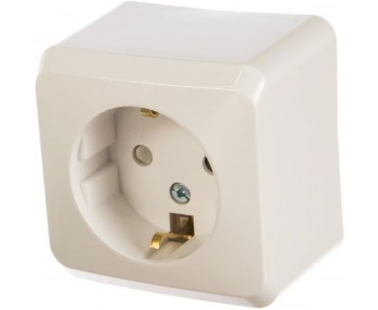 Розетка Schneider Electric 1-м ОП Этюд 16А защитные шторки, с заземлением, белая PA16-004B 
