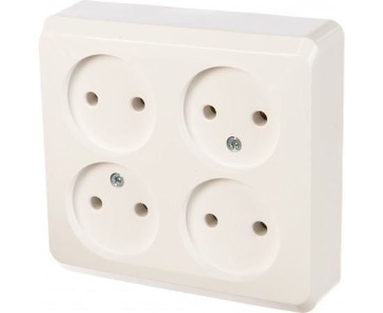 Розетка Schneider Electric 4-м ОП Этюд 16А IP20 без заземления, белая SchE PA16-205B 293411 