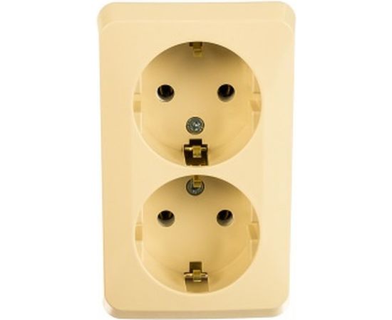 Розетка Schneider Electric 2-м ОП Этюд 16А с заземлением, кремовая SchE PA16-007K 