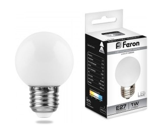 Светодиодная лампа FERON 1W 230V E27 6400K, LB-37 25115 