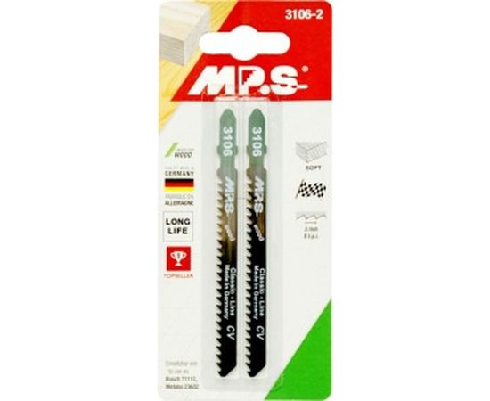 Пилки T111C (100х75х3,0 мм, 2 шт.) для грубого пропила дерева и пластика MPS 3106-2 