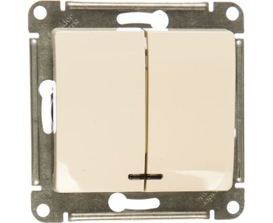 Двухклавишный механизм выключателя Schneider Electric СП GLOSSA 10А IP20 10AX с подсветкой бежевый GSL000253 