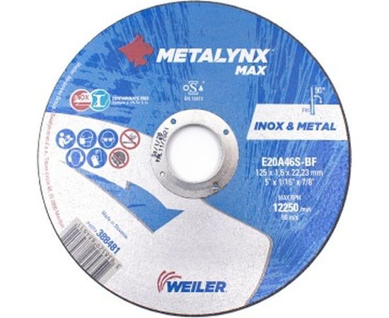 Круг отрезной (125x1.6x22.23 мм; F41 E20A46S-B)F Metalynx 388481 