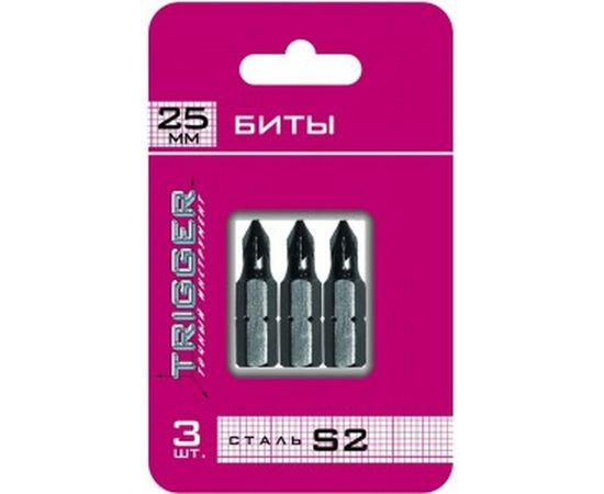 Биты ПРОФИ (3 шт; 25 мм; PZ1) ТРИГГЕР 84963 тов-128284 
