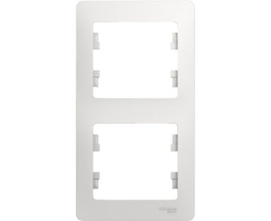 Рамка Schneider Electric 2-местная GLOSSA вертикальная, белая SchE GSL000106 