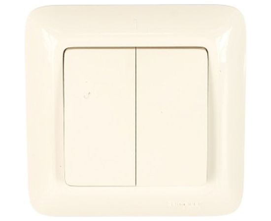 Двухклавишный выключатель Schneider Electric  СП Прима 6А IP20 белый, опт. упак S56-043-B 