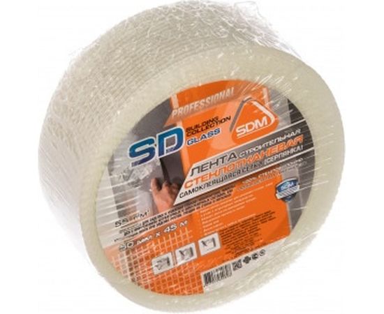 Строительная самоклеящаяся сетка SDM SD-GLASS Professional 50мм х 45м повышенной прочности 00-00000189 