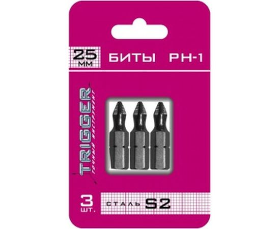 Биты ПРОФИ (3 шт; PH1; 25 мм) ТРИГГЕР 84961 тов-128280 
