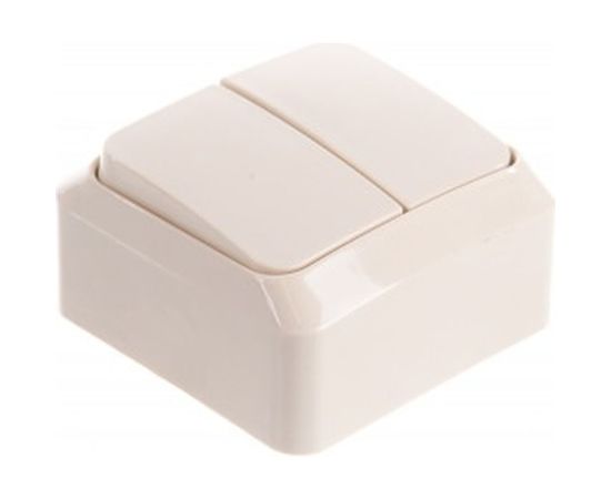 Двухклавишный выключатель Schneider Electric ОП Этюд 10А IP20 с индикацией, кремовый BA10-006K 