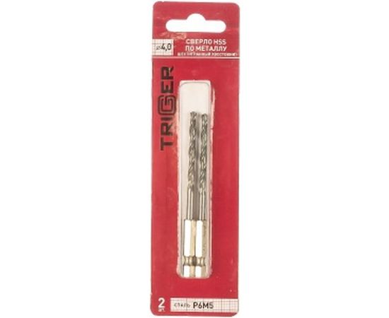 Сверло по металлу (2 шт; 4х95х43 мм; Р6М5) ТРИГГЕР 73440 тов-147793 