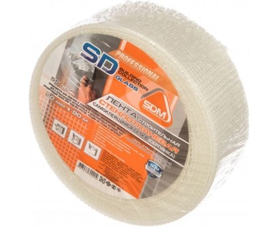 Строительная самоклеящаяся сетка SDM SD-GLASS Professional 50мм х 90м повышенной прочности 00-00001589 