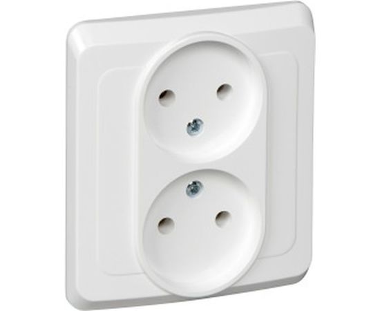 Двухместная розетка Schneider Electric СП Этюд 16А без заземления, белая SchE PC16-005B 