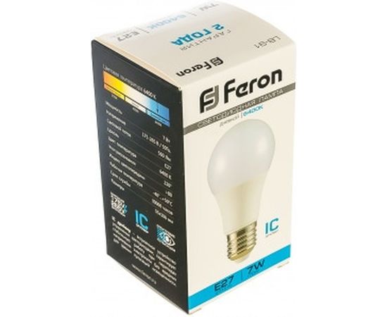 Светодиодная лампа Шар E27 7W 6400K Feron LB-91 25446 – изображение 2