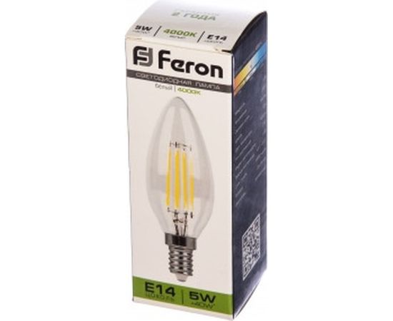 Светодиодная лампа - свеча E14 5W 4000K FERON LB-58 25573 – изображение 2