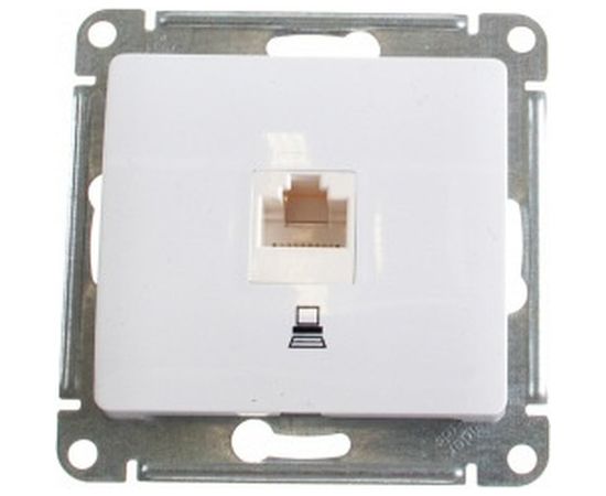Механизм компьютерной розетки Schneider Electric 1-м RJ45 GLOSSA белая SchE GSL000181K – изображение 2