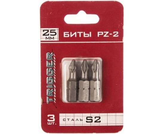 Биты ПРОФИ (3 шт; 25 мм; PZ2) ТРИГГЕР 84964 тов-128285 – изображение 2