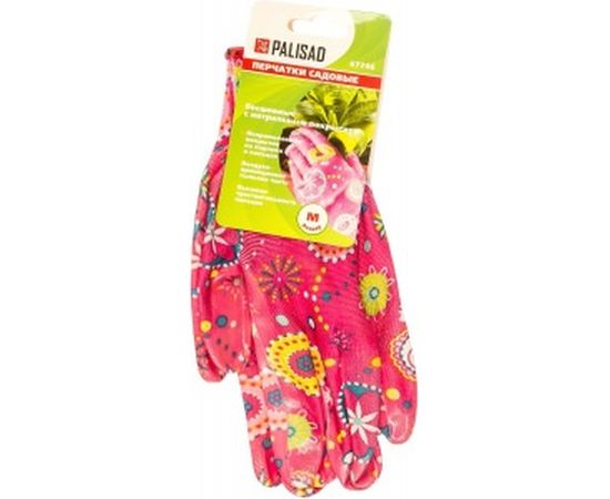 Садовые перчатки PALISAD  из полиэстера с нитриловым обливом, красные, M PALISAD 67746 – изображение 2