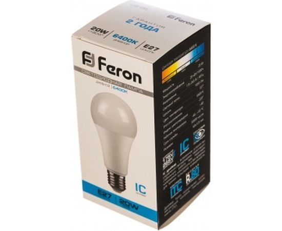 Светодиодная лампа FERON 20W 230V E27 6400K, LB-98 25789 – изображение 2
