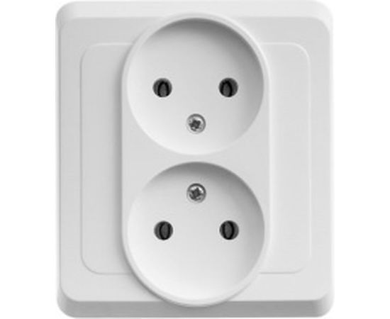 Двухместная розетка Schneider Electric СП Этюд 16А без заземления, белая SchE PC16-005B – изображение 2