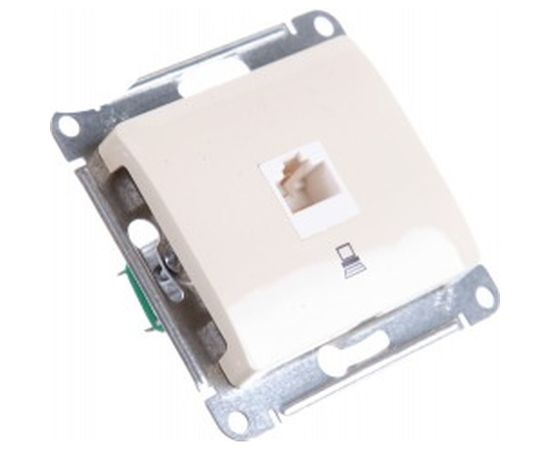 Механизм компьютерной розетки Schneider Electric 1-м СП Glossa RJ45 бежевый GSL000281K – изображение 2