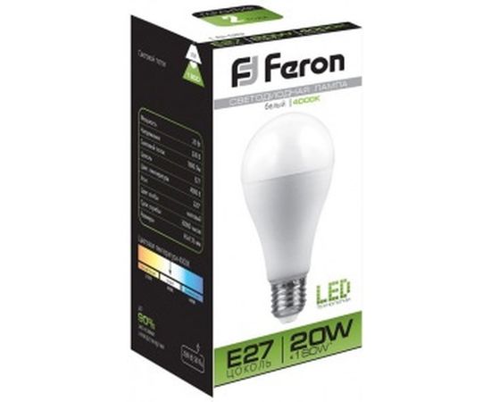 Светодиодная лампа FERON 20W 230V E27 4000K, LB-98 25788 – изображение 2