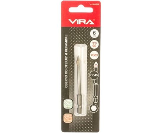 Сверло по стеклу и керамике (6 мм; 1/4HEX) VIRA 554066 