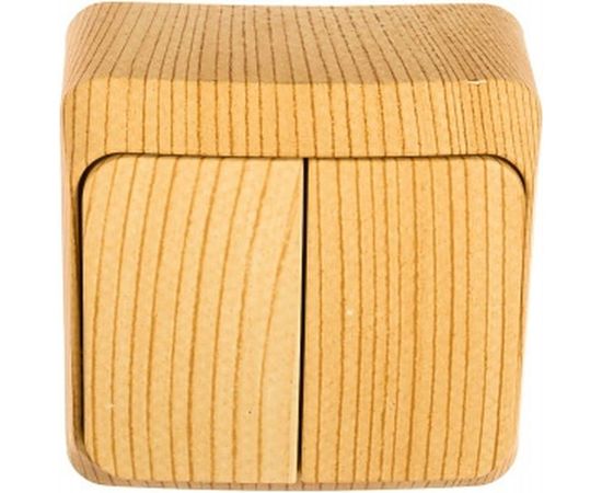 Выключатель Schneider Electric 2-клавишный ОП Этюд Дача 10А сосна SchE BA10-002D 