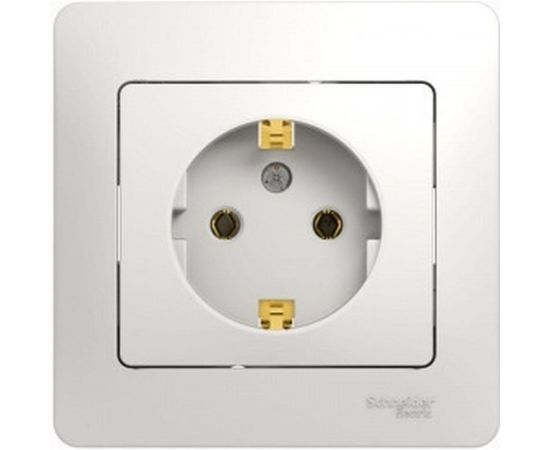 Розетка Schneider Electric 1-м GLOSSA с заземлением, белая SchE GSL000142 